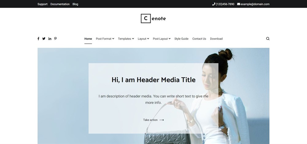 Cenote Minimal and Clean WordPress Blog Theme