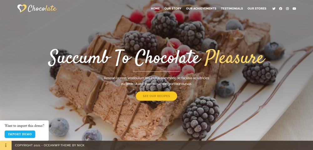 Chocolate OceanWP Demo