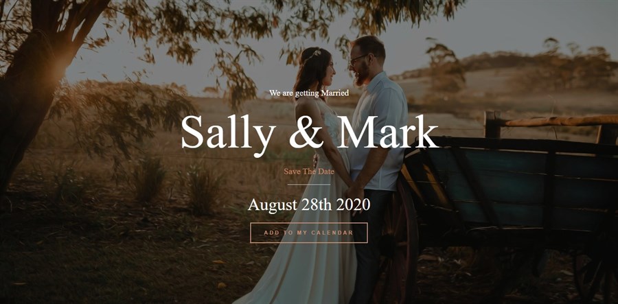 Gutenberg Wedding Invitation website demo