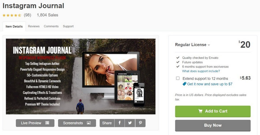 Instagram Journal WordPress plugin