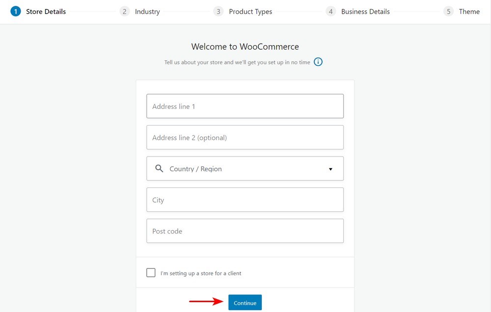 WooCommerce Setup Wizard 1