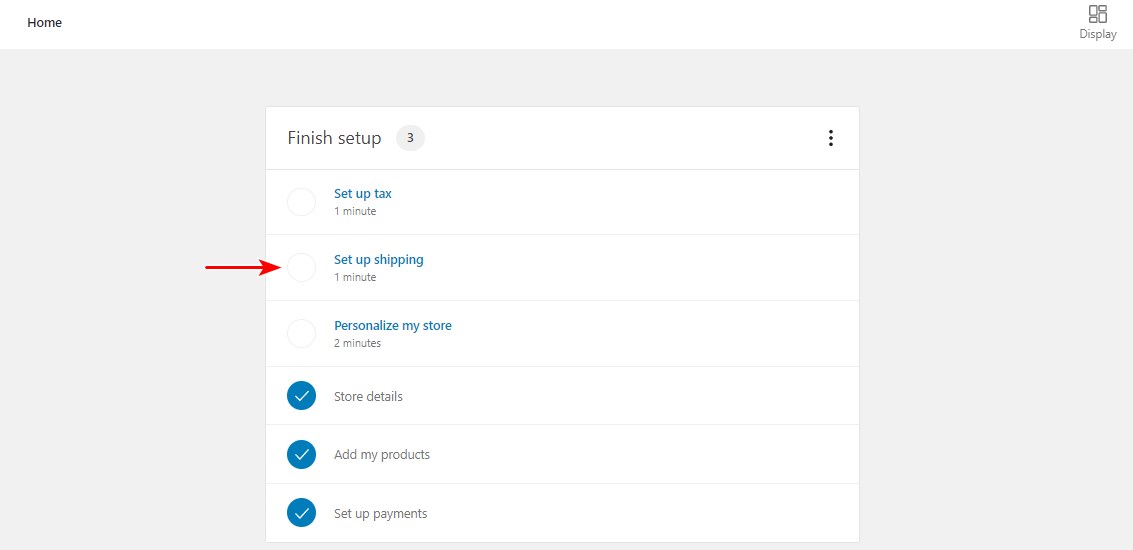 WooCommerce finish setup set up shipping