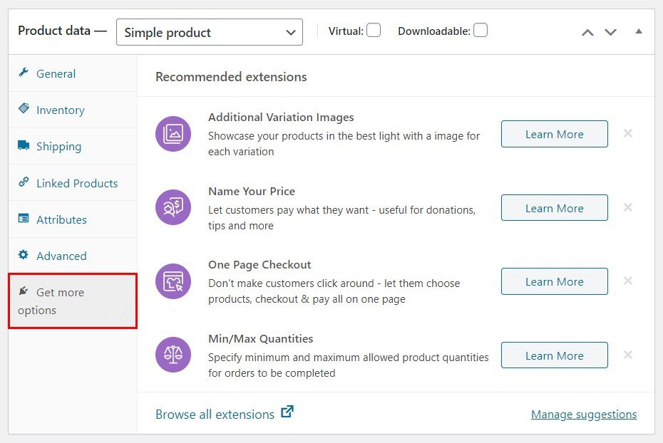 WooCommerce product more options
