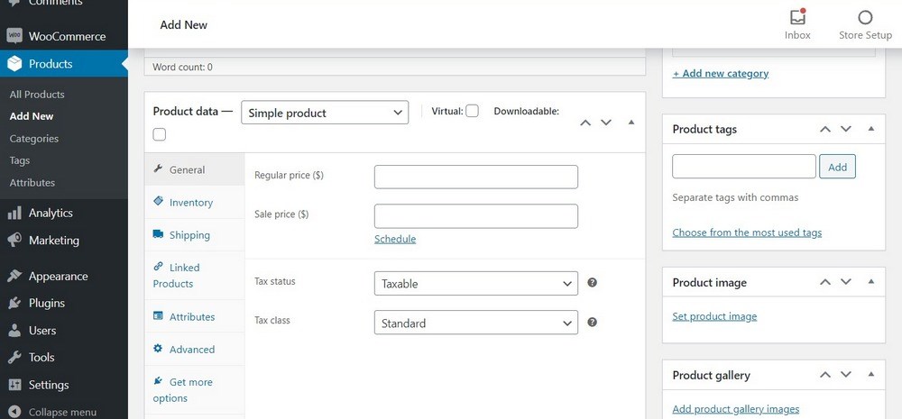 Adding product in WooCommerce