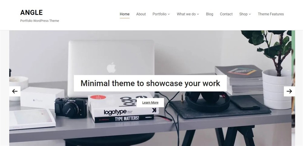 Angle portfolio WordPress theme demo