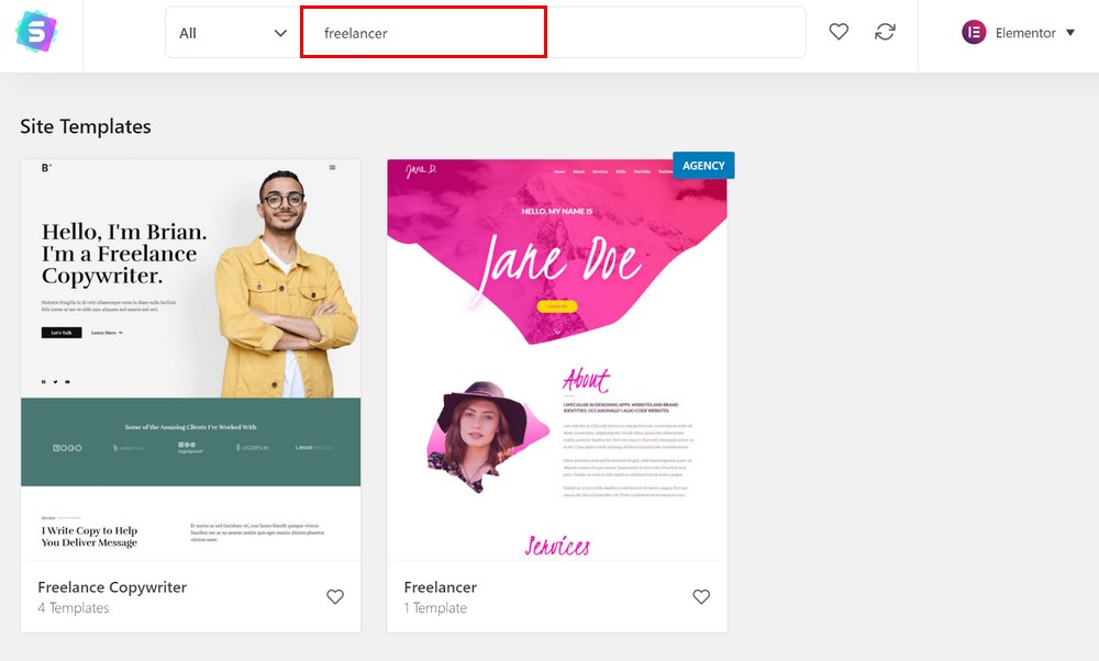 Astra Freelance templates