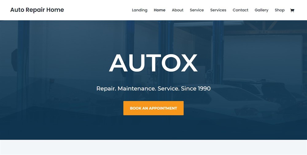 Auto Repair divi theme demo