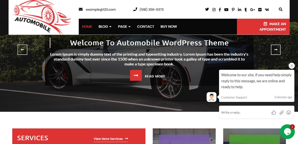 Automobile Car Dealer Pro demo site