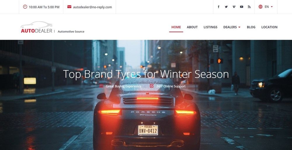 CarListings WordPress theme for car dealership