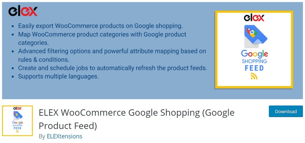 ELEX WooCommerce google shopping free plugin