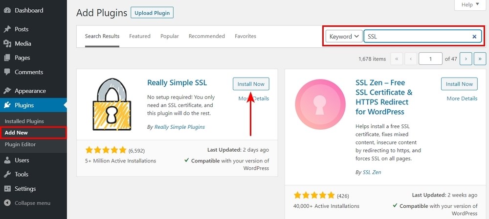 Install really simple SSL