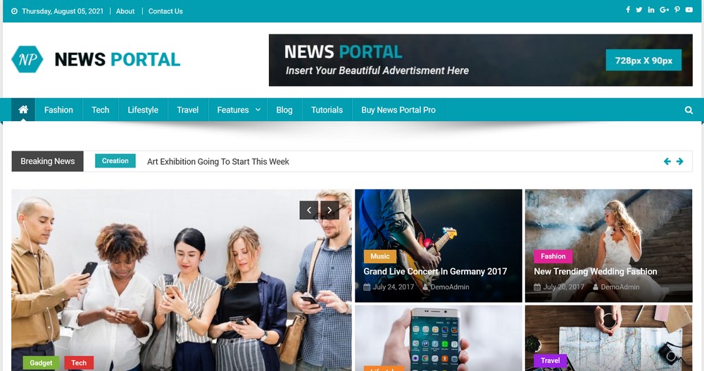 News Portal Magazine WordPress Theme demo