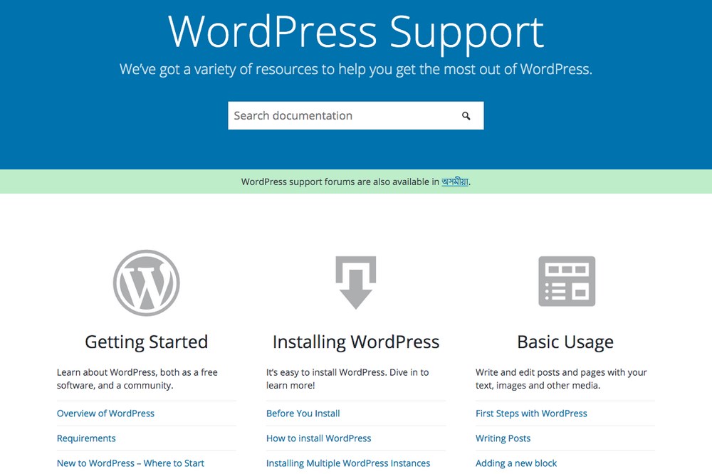 WordPress support