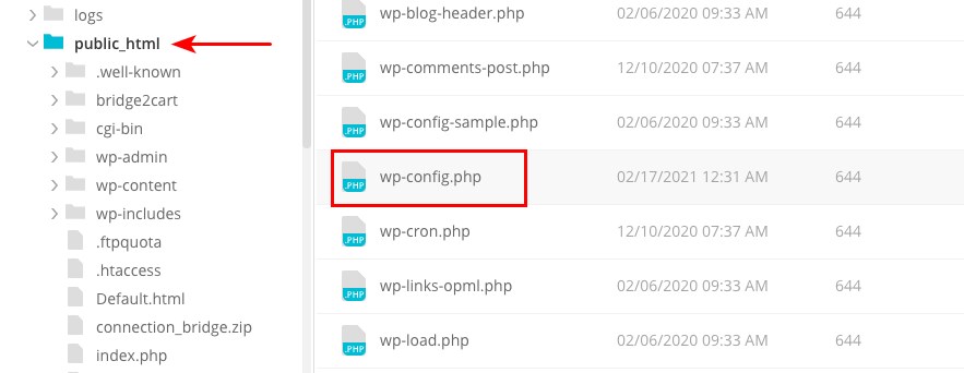 Access wp-config using FTP