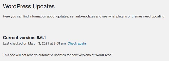 Check current version of WordPress