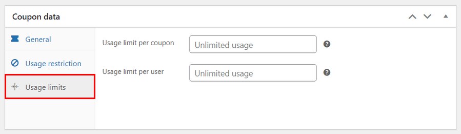 Coupon data usage limits