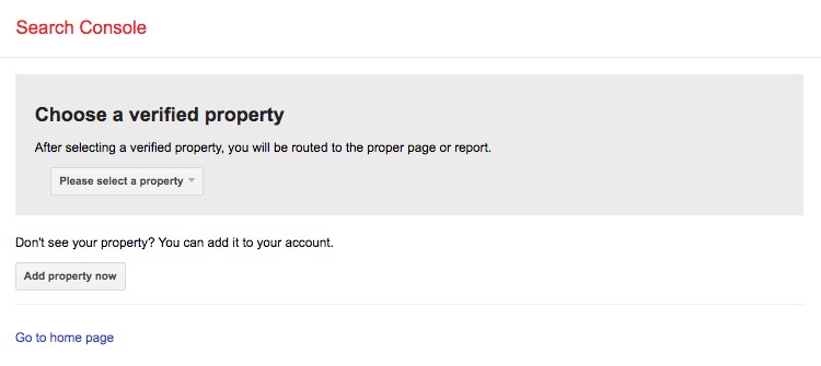 Google search console add property
