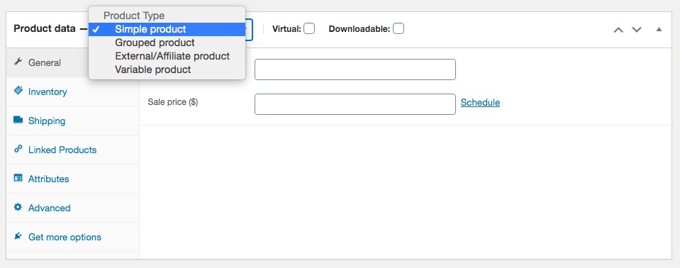 New product type setting