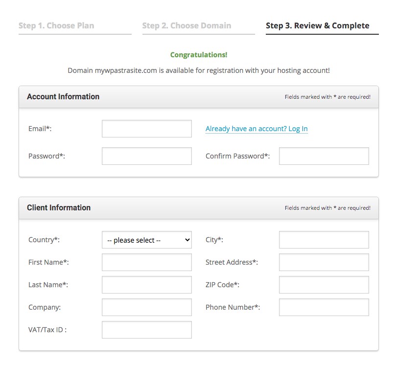 SiteGround hosting setup 3