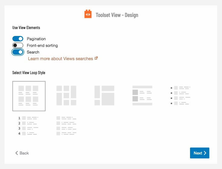 Toolset view design