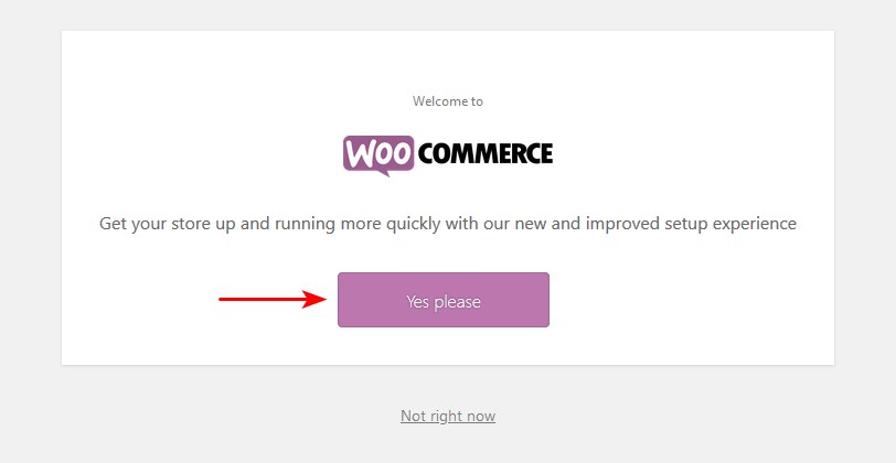 launching WooCommerce setup wizard