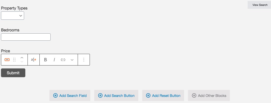 search field setting