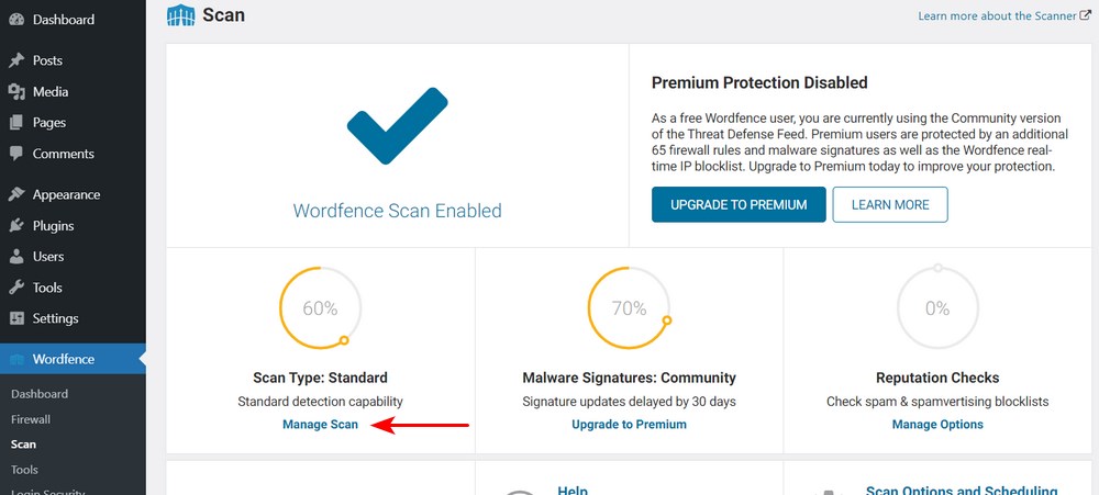 wordfence dashboard