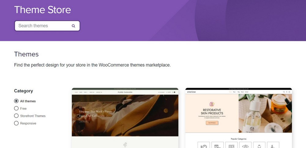 WooCommerce theme store