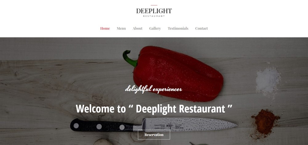 Deeplight Restaurant Astra template