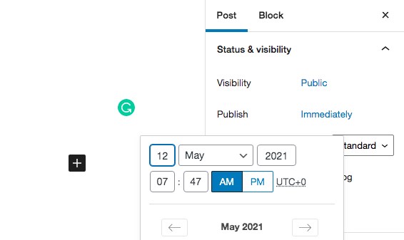 Schedule post in the WordPress