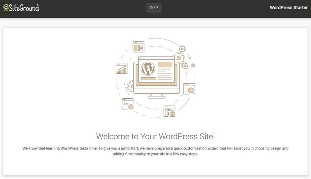 SiteGround welcome to WordPress site