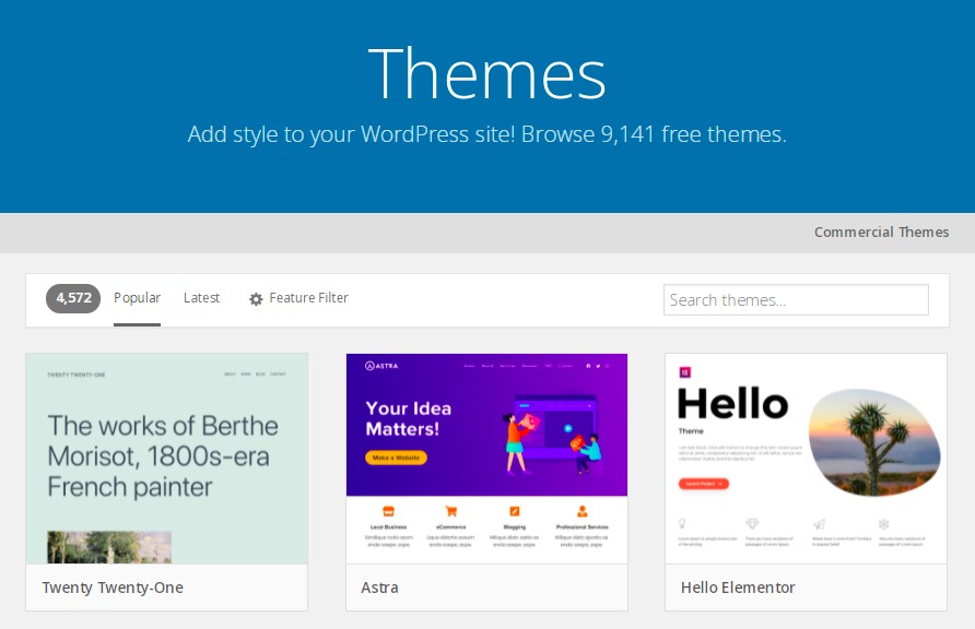 WordPress theme directory