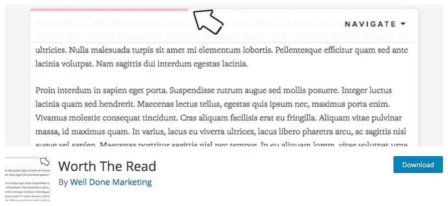 Worth the read progress bar plugin