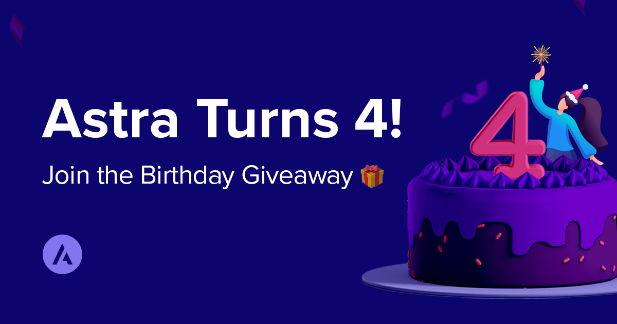 Astra 4th birthday - discounts and giveaway