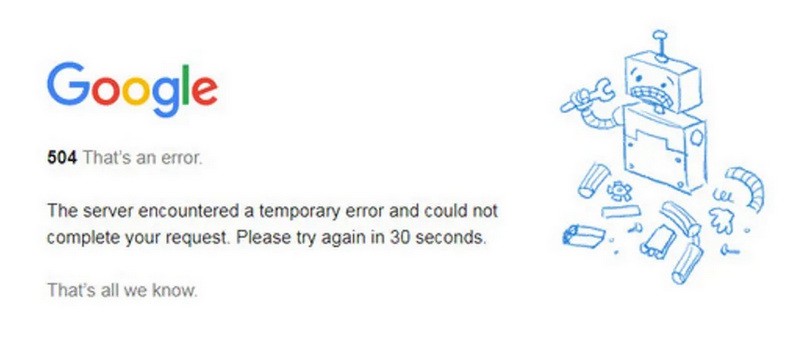 504 google error example
