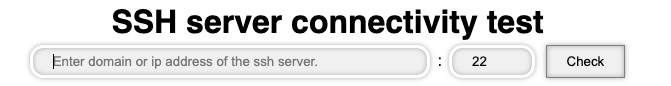 SSH server connectivity test