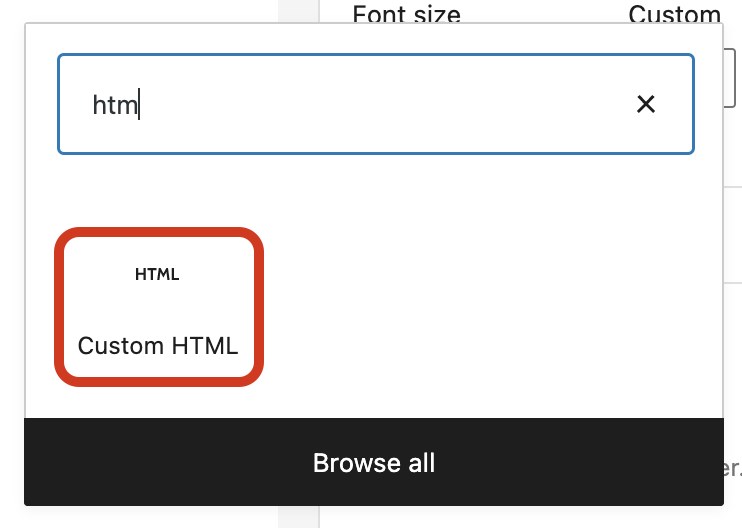 WordPress HTML block