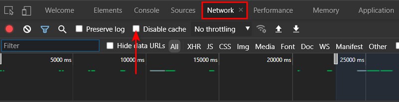 disable network cache