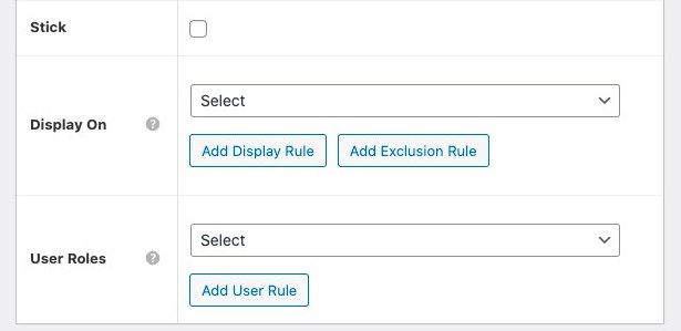 Addition settings in custom layout