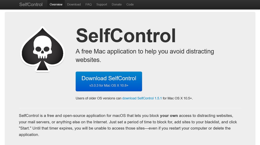 SelfControl homepage