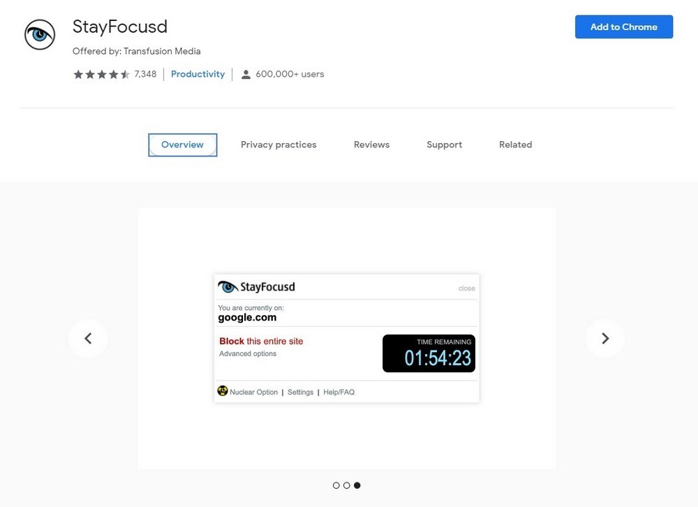 StayFocusd chrome extension