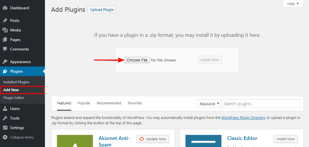 Upload plugin