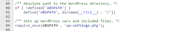 WP Config absolute path settings