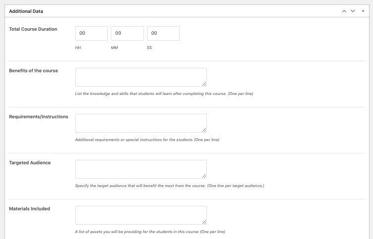 Tutor LMS additional data