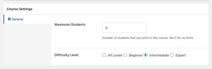 Tutor LMS course settings