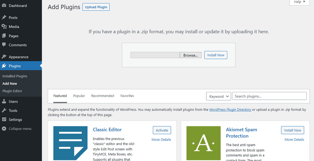 Uploading plugin in WordPress 2