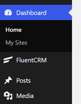 Access FluentCRM from WordPress dashboard