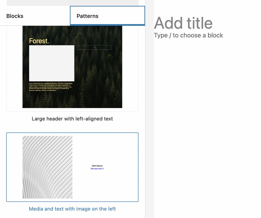 importing block pattern