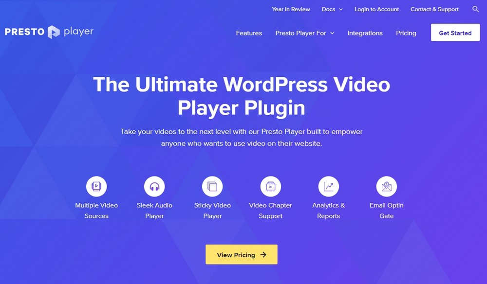 Presto Player WordPress website for podcast