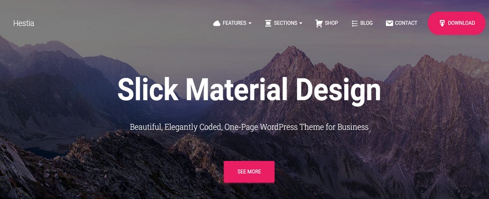 Hestia PRO slick design demo